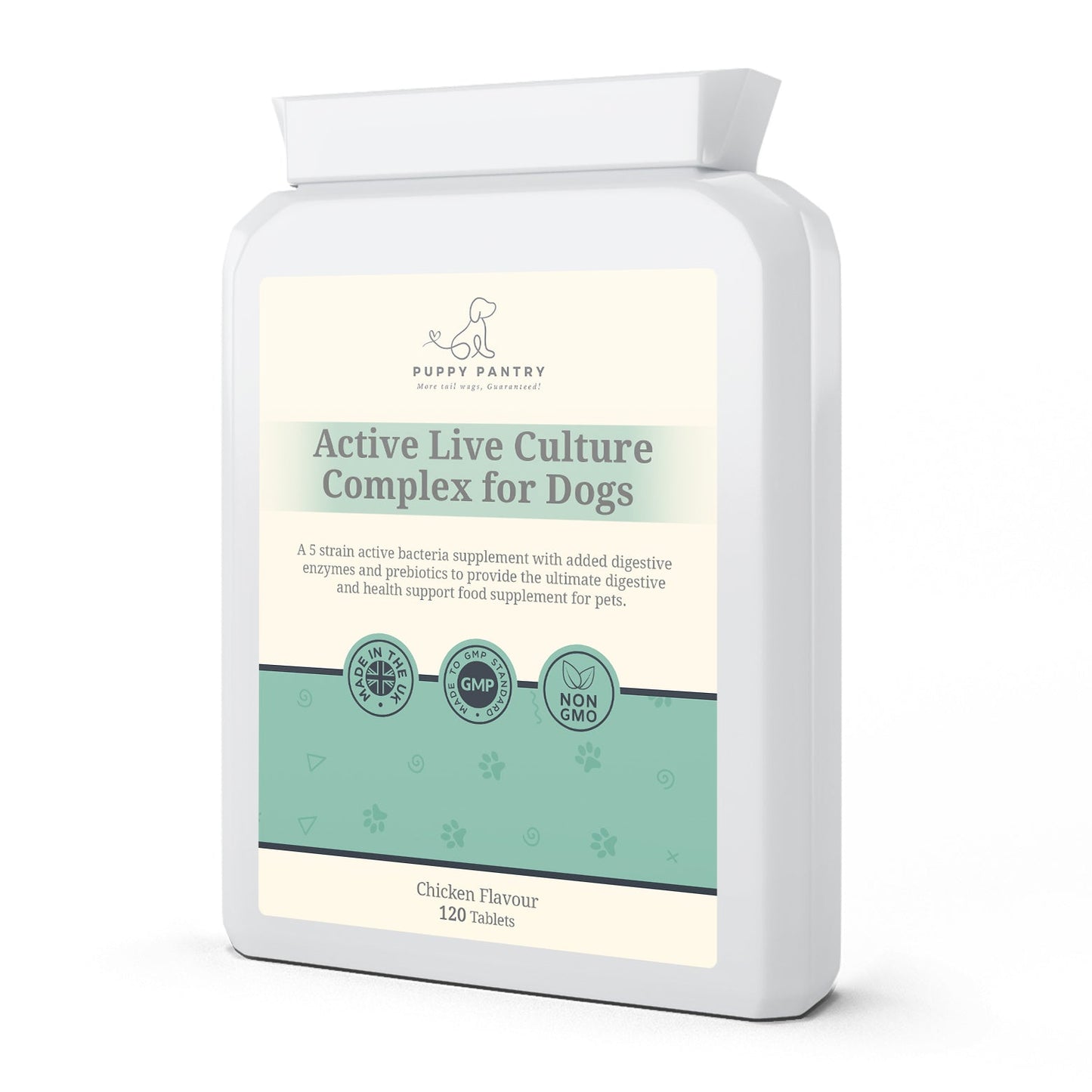 Gut Health Supplement for Dogs - Probiotics, Prebiotics, Enzymes - Chicken Flavor - 120 Tablets - Dog Digestive Support