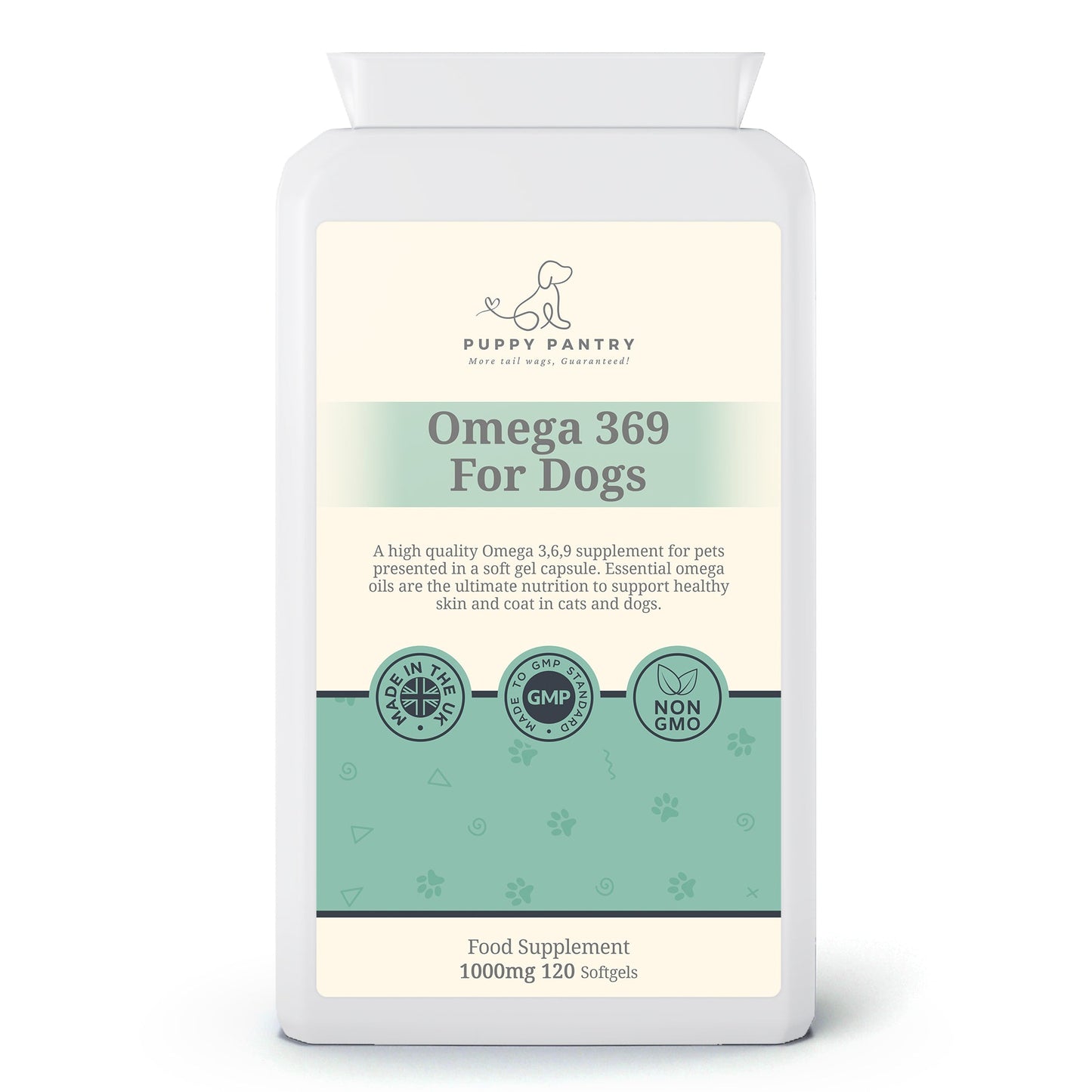 Omega 3,6,9 for Dogs: Soft Gel Capsules for a Healthy Brain, Skin & Coat (120 Tablets)