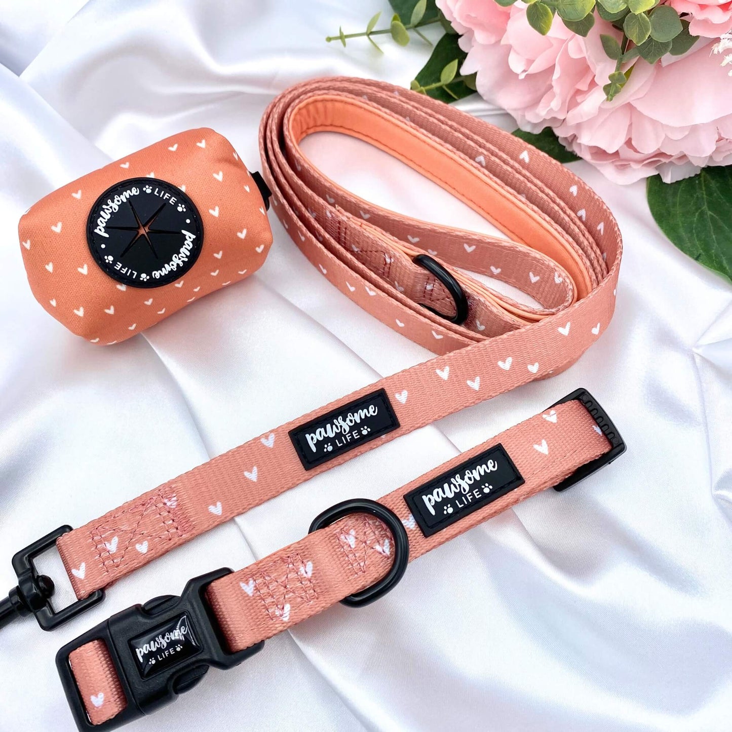 Cinnamon Hearts Dog Collar
