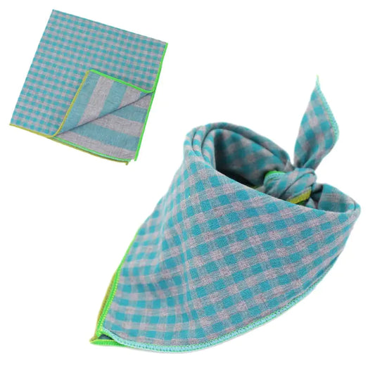 Double-Sided Cotton Plaid Pet Scarf