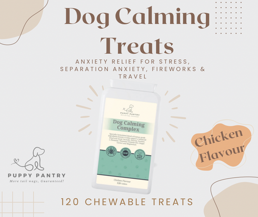 Calming Chews – Chicken (120 Pack)
Supports relaxation & relief from stress, separation anxiety, travel & fireworks