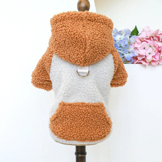 Warm Fleece Pet Hoodie for Fall and Winter
