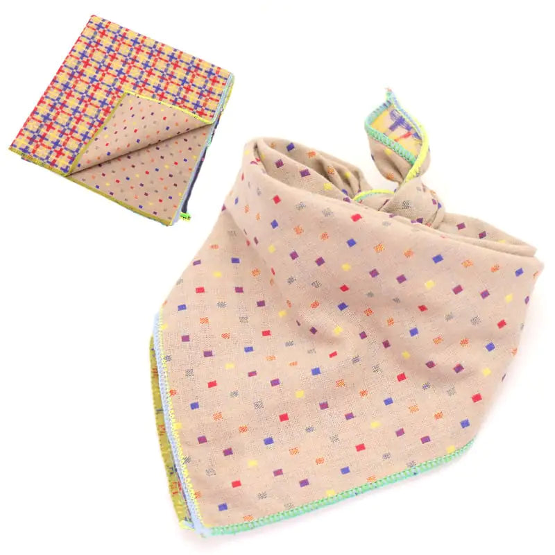 Double-Sided Cotton Plaid Pet Scarf