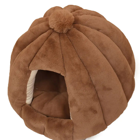 Pumpkin Shaped Cozy Cat & Dog House Tent