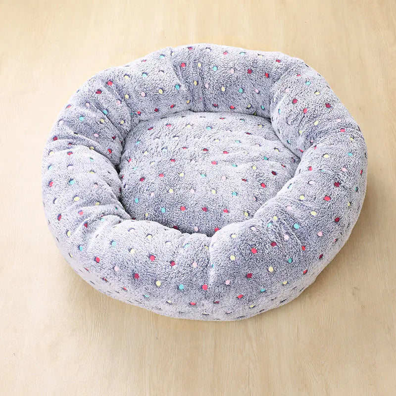 Thick Plush Round Pet Nest Mat for Autumn & Winter