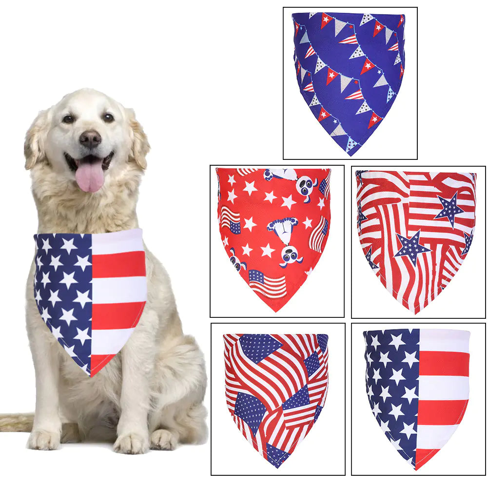 American Flag Pet Slobber with Single Layer Print