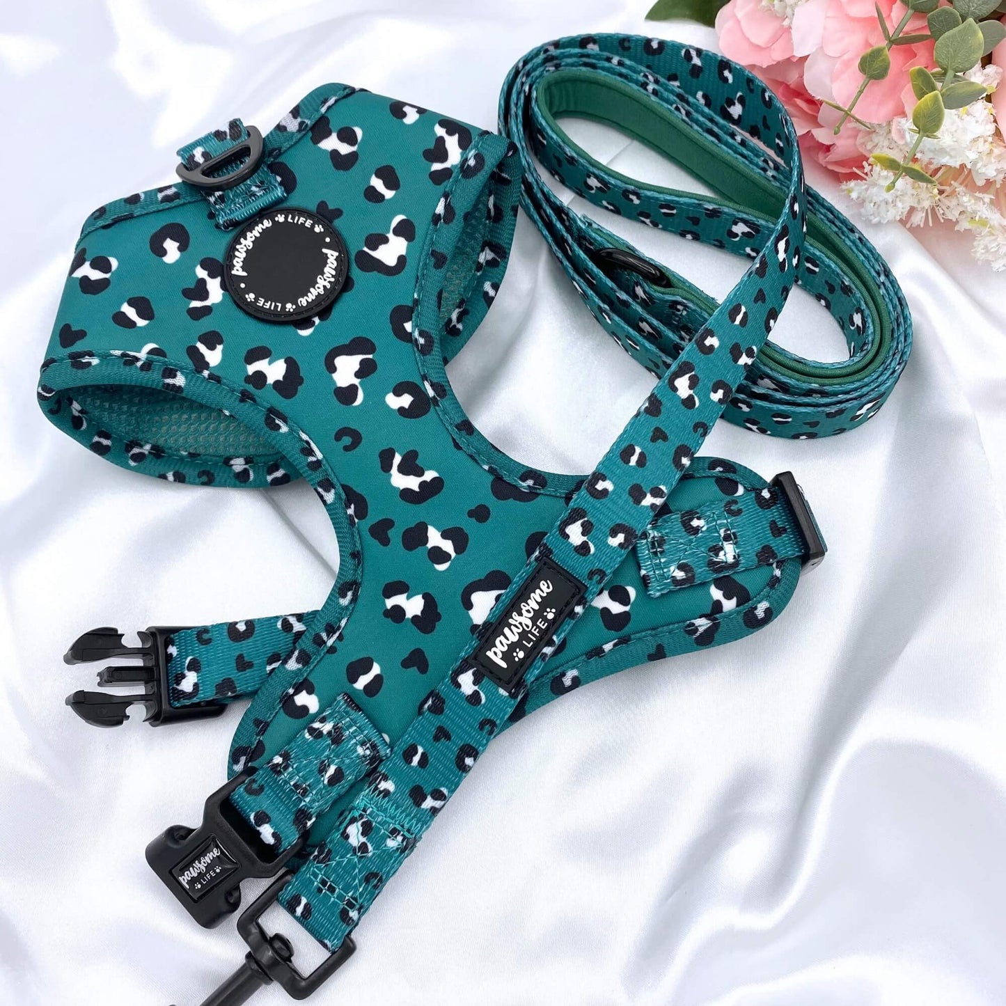 Green Leopard Dog Lead
