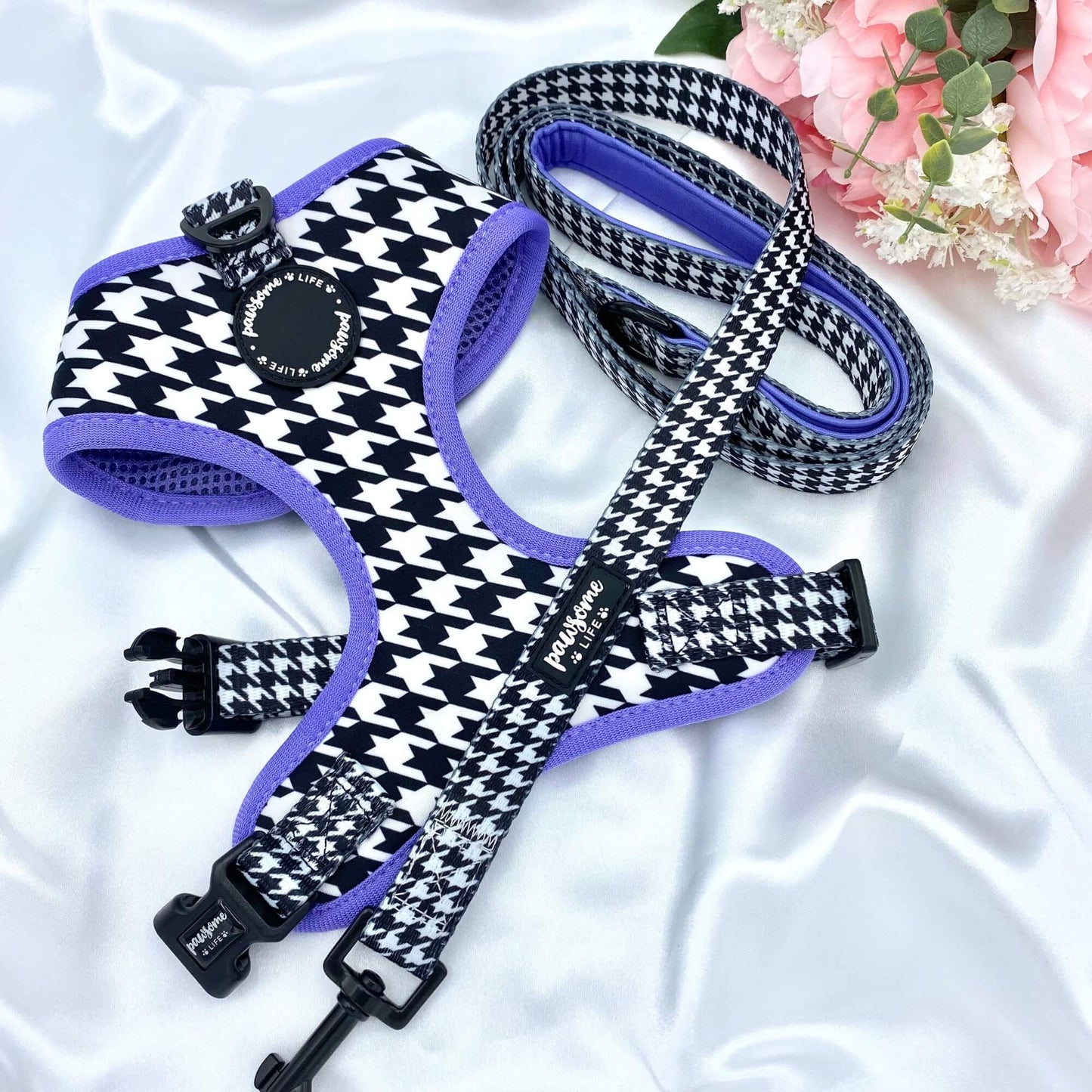 Chic Houndstooth Dog Lead