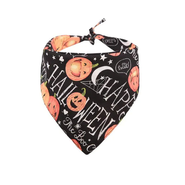 Halloween Dog Bandana - Pumpkin Double-Sided Scarf