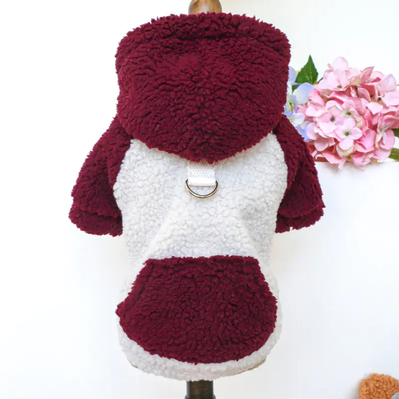 Warm Fleece Pet Hoodie for Fall and Winter