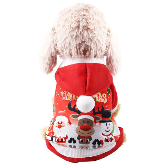 Santa Claus Snowman Reindeer Hoodie for Pets