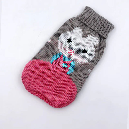 Christmas Maple Snowflake Turtleneck Pet Sweater