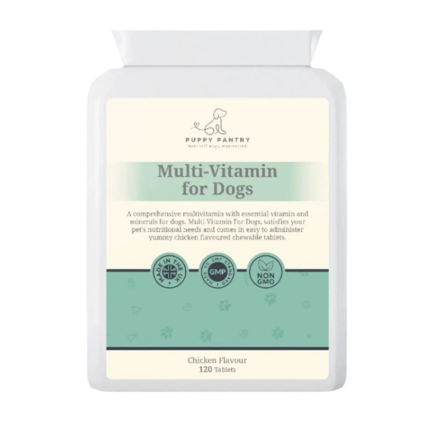 Dog Multivitamin - Immune Support, Skin & Coat Health, Digestion, & Energy - Chicken Flavor - 120 Chewable Tablets