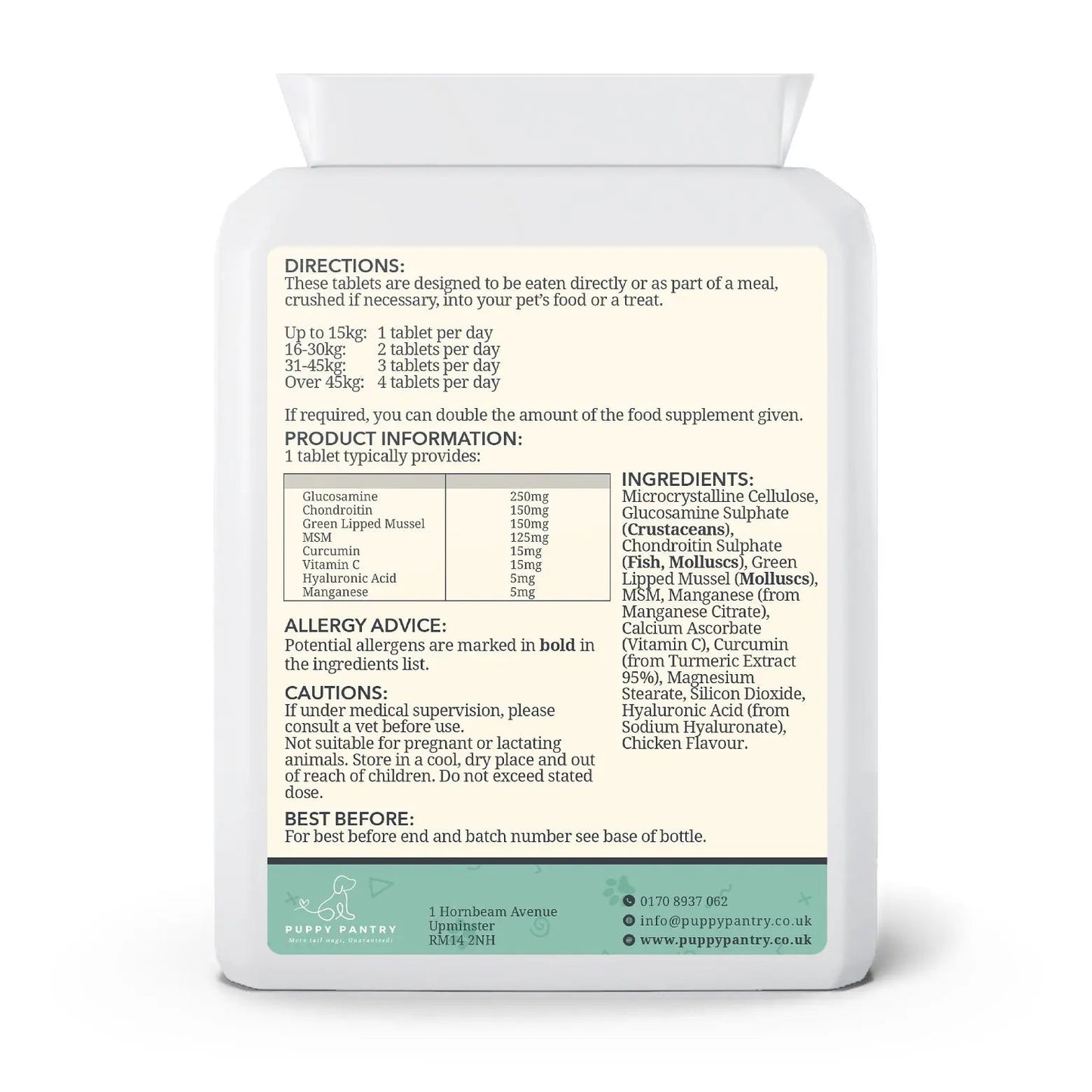 Dog Joint Support Tablets – Advanced Formula for Mobility & Comfort (BULK BUY 300 Tablets)
