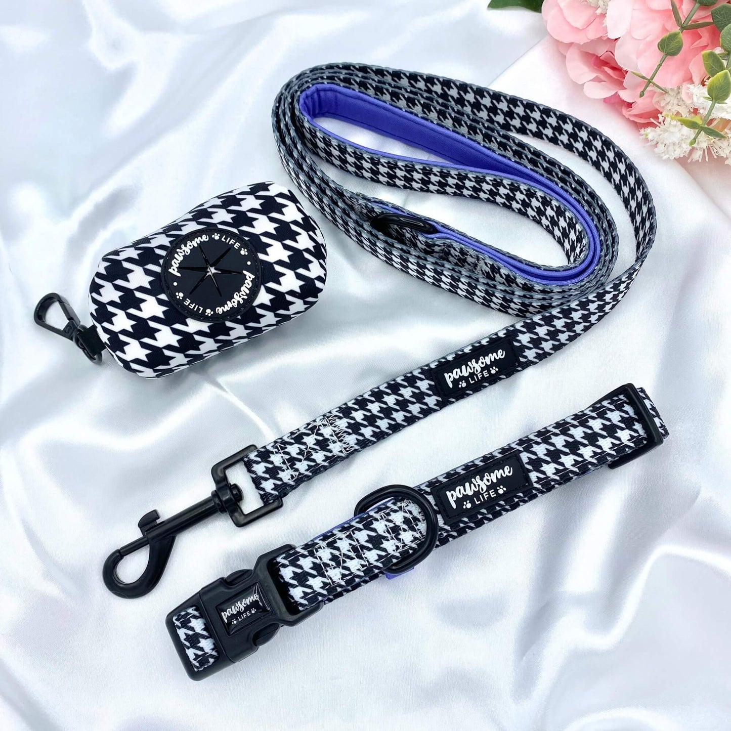 Chic Houndstooth Dog Collar