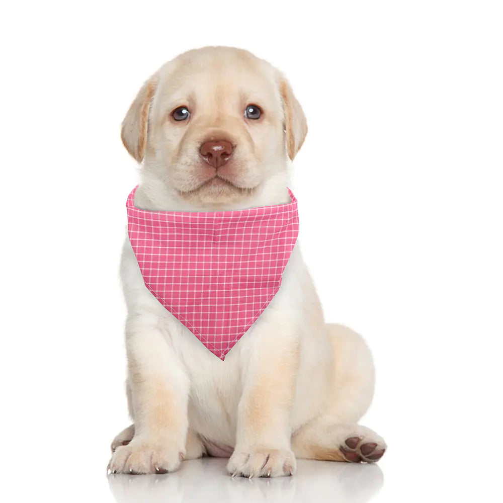 Plaid Cotton Triangle Scarf for Dogs and Cats
