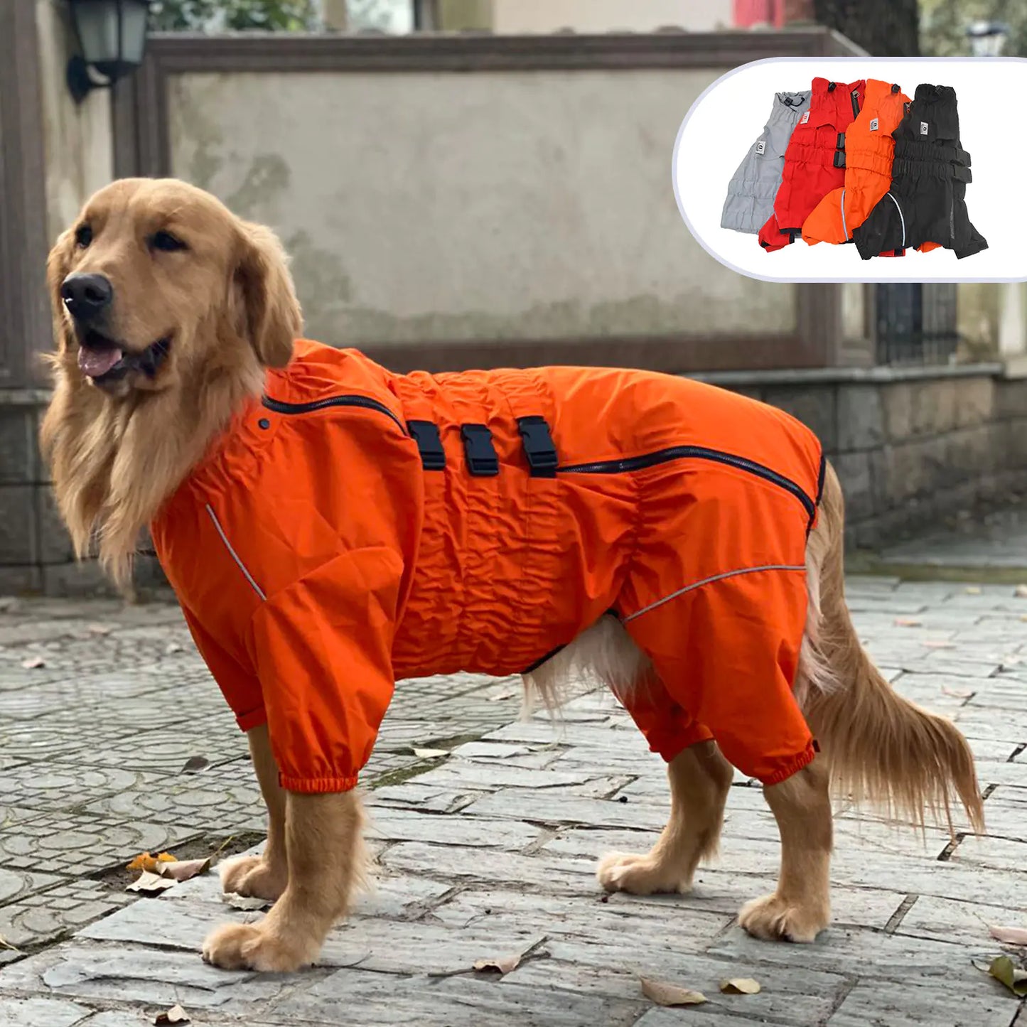 Outdoor Four-Legged Dog Raincoat
