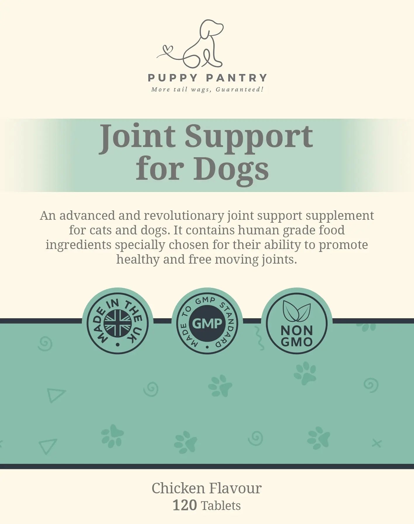 Joint Support Tablets for Dogs of All Ages - Glucosamine, Chondroitin, MSM for Mobility & Comfort - 120 Chicken Flavor Tablets