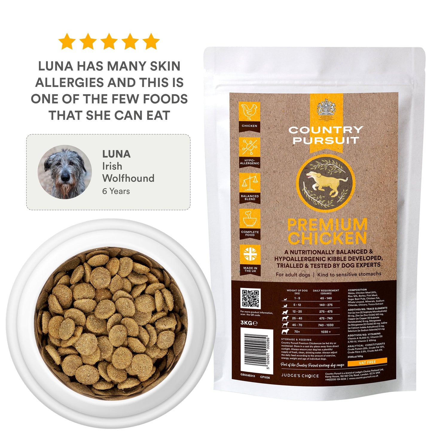 Premium Chicken & Rice Adult Dry Dog Food