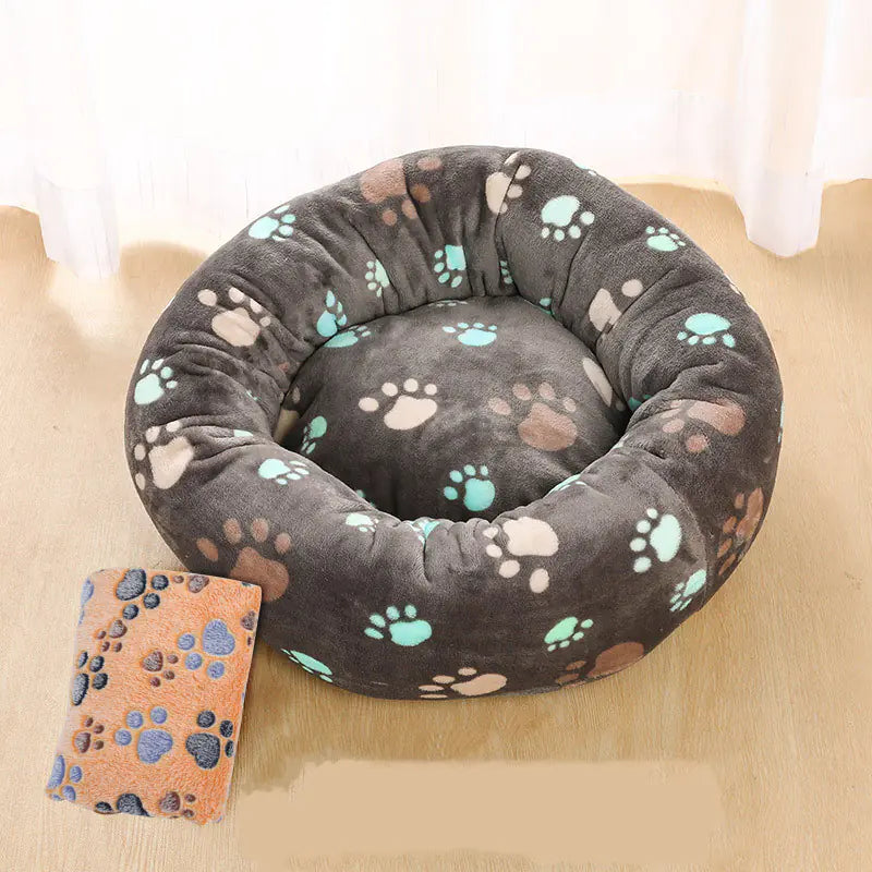 Thick Plush Round Pet Nest Mat for Autumn & Winter