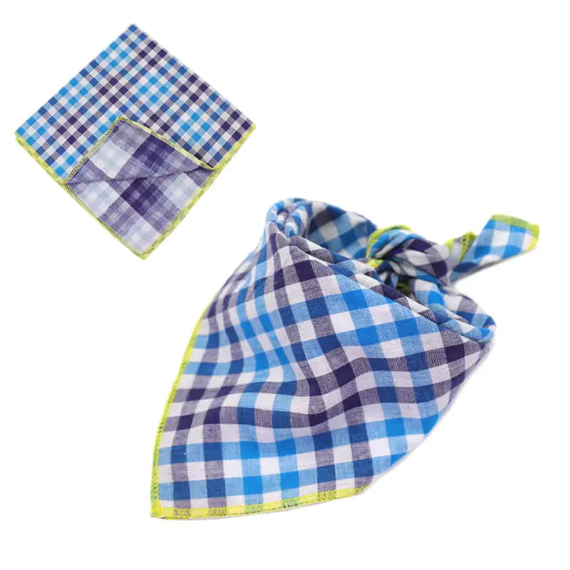 Double-Sided Cotton Plaid Pet Scarf