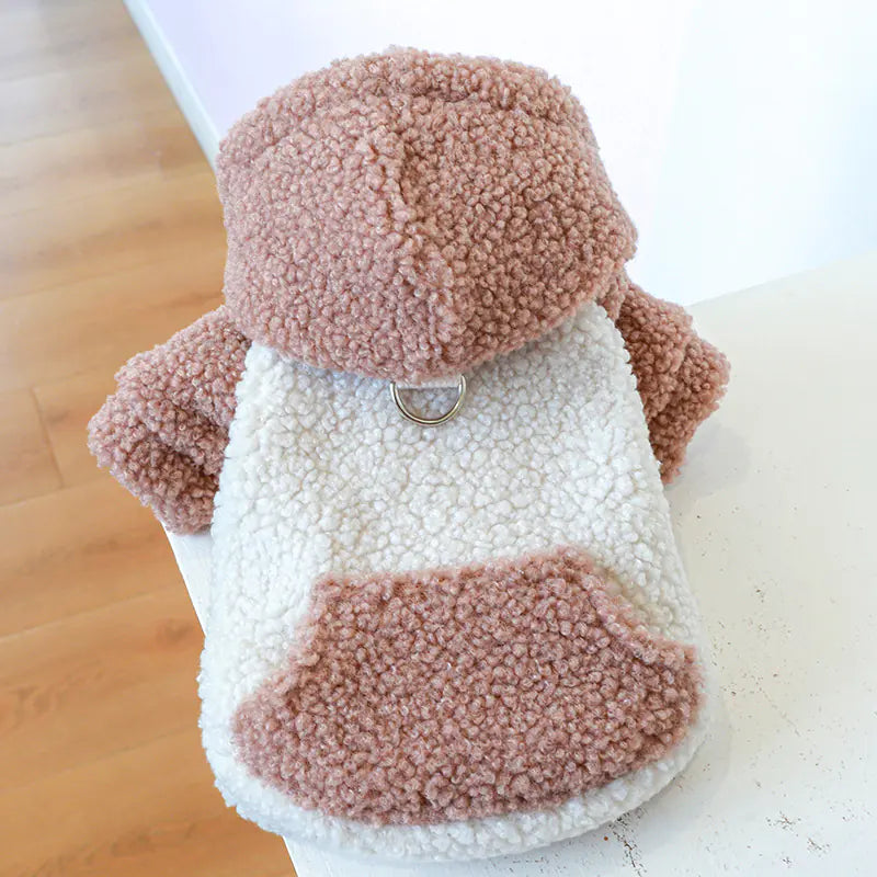 Warm Fleece Pet Hoodie for Fall and Winter