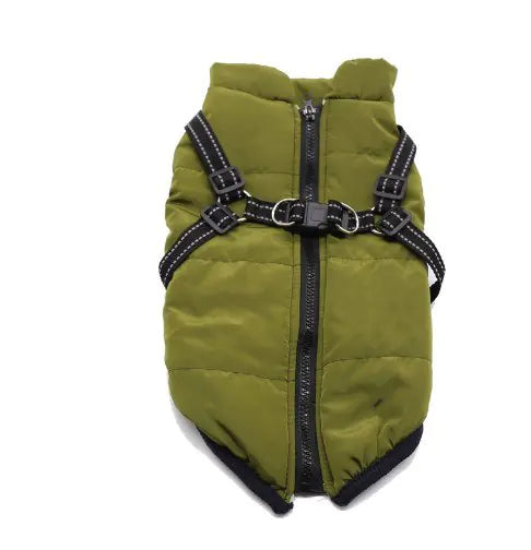 Winter Dog Cotton Coat with Integrated Vest Design