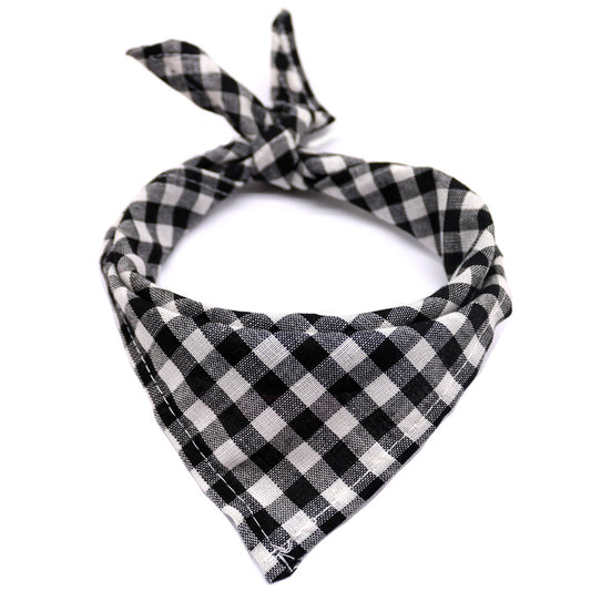 Plaid Cotton Triangle Scarf for Dogs and Cats