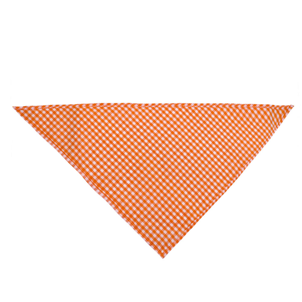 Plaid Cotton Triangle Scarf for Dogs and Cats