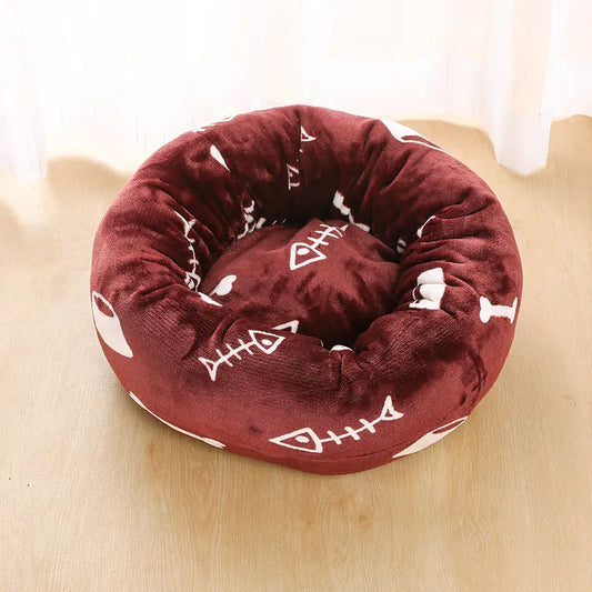 Thick Plush Round Pet Nest Mat for Autumn & Winter