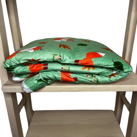 Inquisitive Fox blanket LARGE - fleece dog blanket