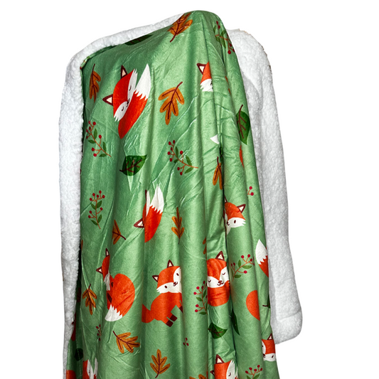 Inquisitive Fox blanket LARGE - fleece dog blanket