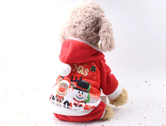 Santa Claus Snowman Reindeer Hoodie for Pets
