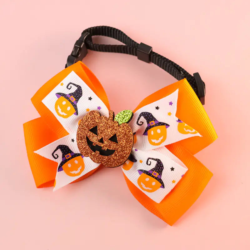 Pumpkin Bow Tie with Big Bell for Cats and Dogs