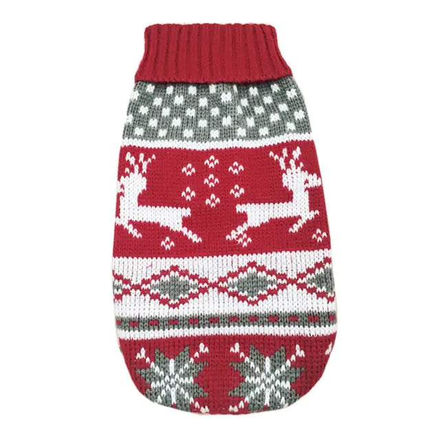 Christmas Maple Snowflake Turtleneck Pet Sweater