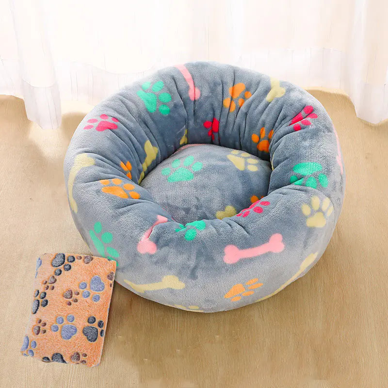 Thick Plush Round Pet Nest Mat for Autumn & Winter