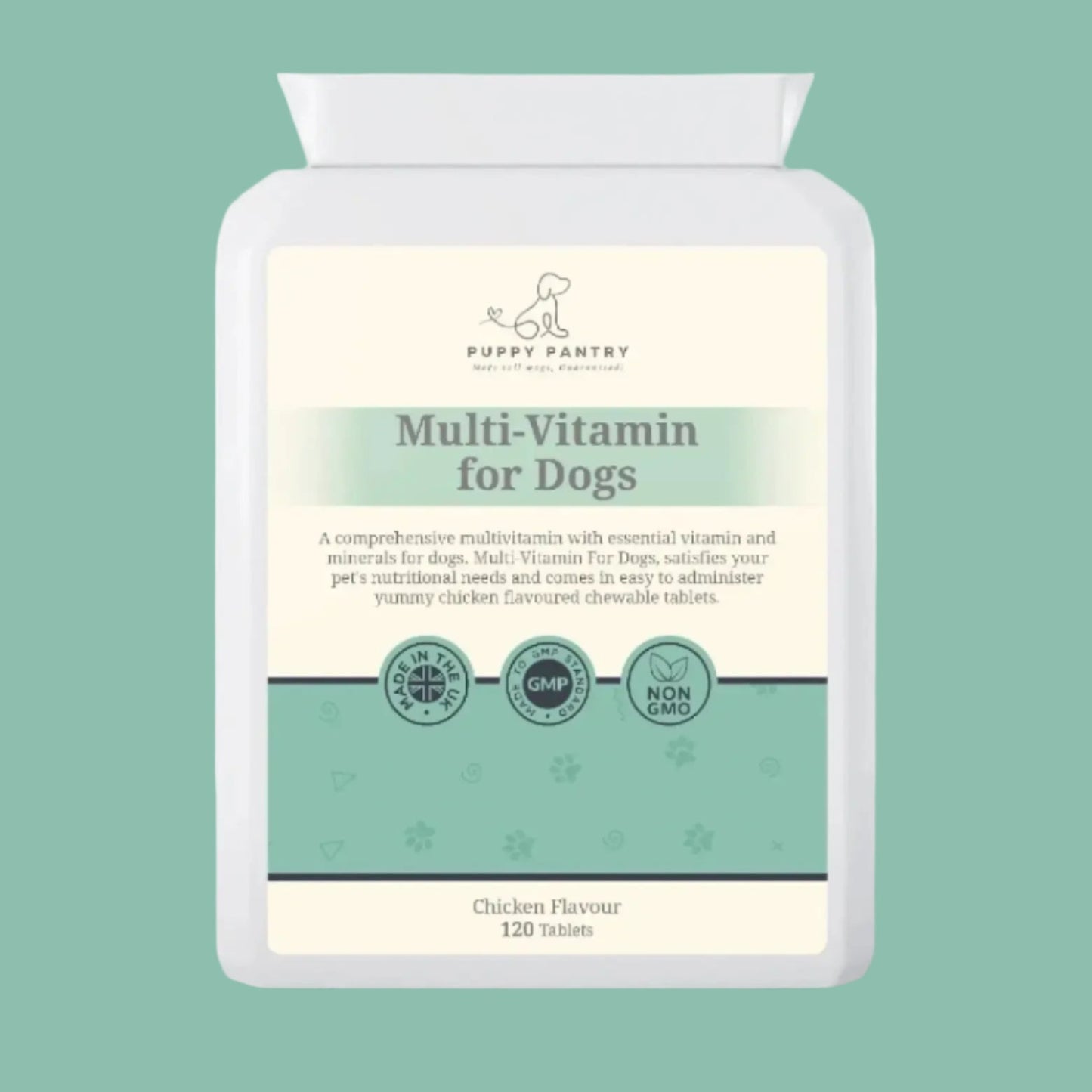 Dog Multivitamin - Immune Support, Skin & Coat Health, Digestion, & Energy - Chicken Flavor - 120 Chewable Tablets