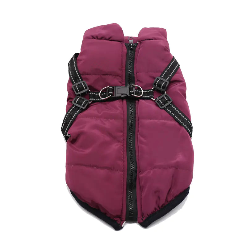 Winter Dog Cotton Coat with Integrated Vest Design