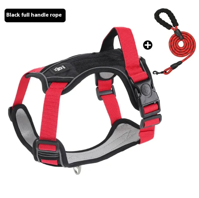 Adjustable Vest-Style Dog Harness for Medium and Large Dogs, with Optional Leash