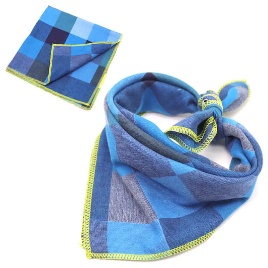Double-Sided Cotton Plaid Pet Scarf