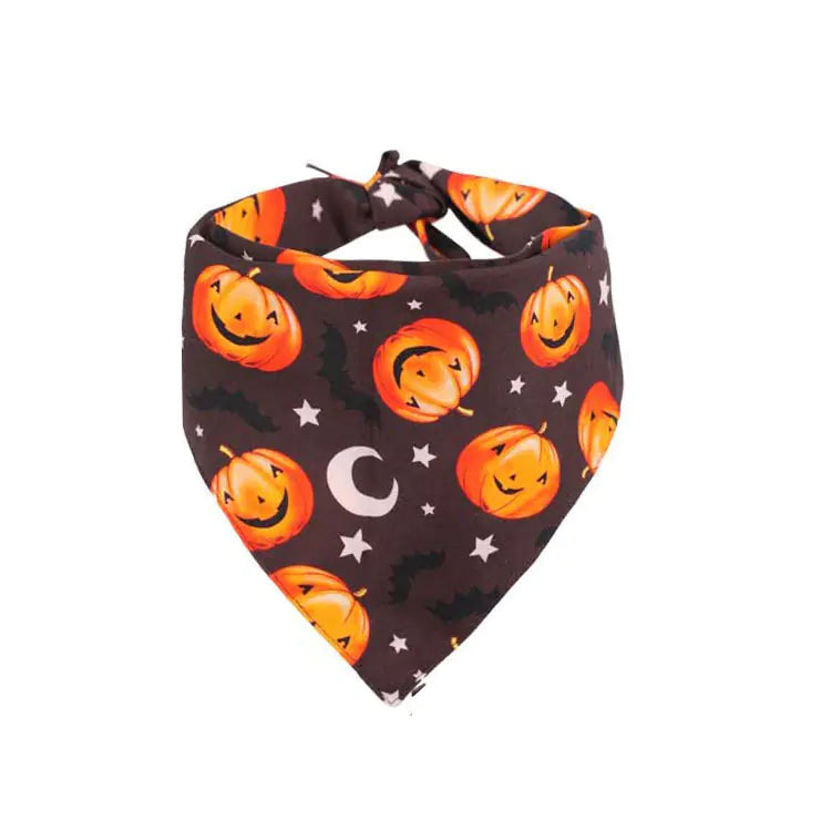 Halloween Dog Bandana - Pumpkin Double-Sided Scarf