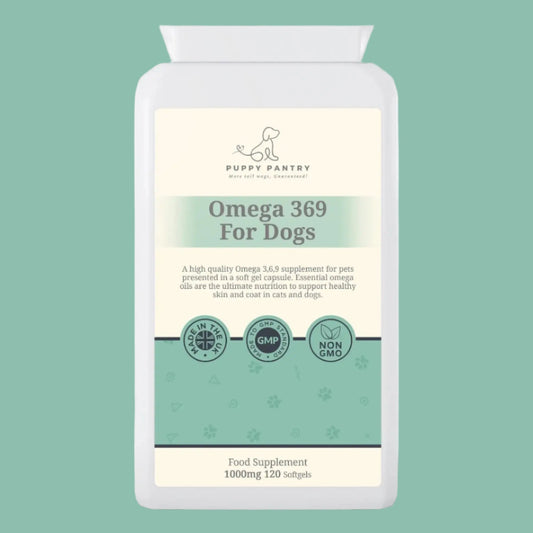 Omega 3,6,9 for Dogs: Soft Gel Capsules for a Healthy Brain, Skin & Coat (120 Tablets)