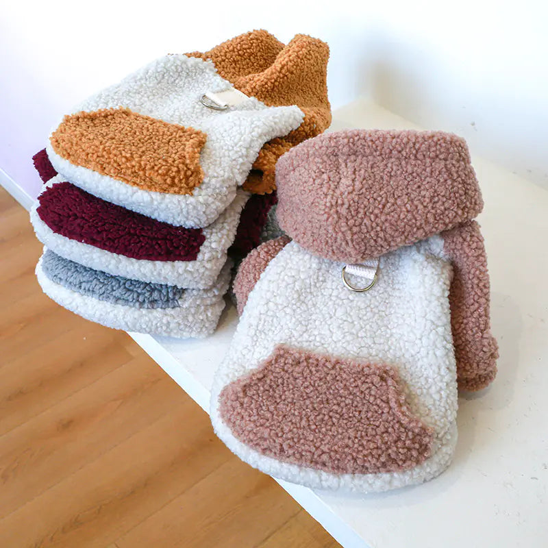 Warm Fleece Pet Hoodie for Fall and Winter