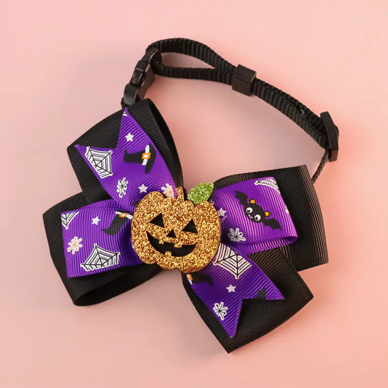 Pumpkin Bow Tie with Big Bell for Cats and Dogs
