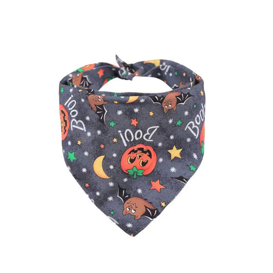 Halloween Dog Bandana - Pumpkin Double-Sided Scarf