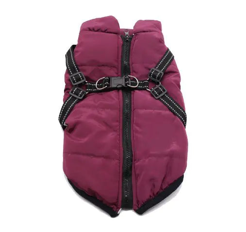 Winter Dog Cotton Coat with Integrated Vest Design