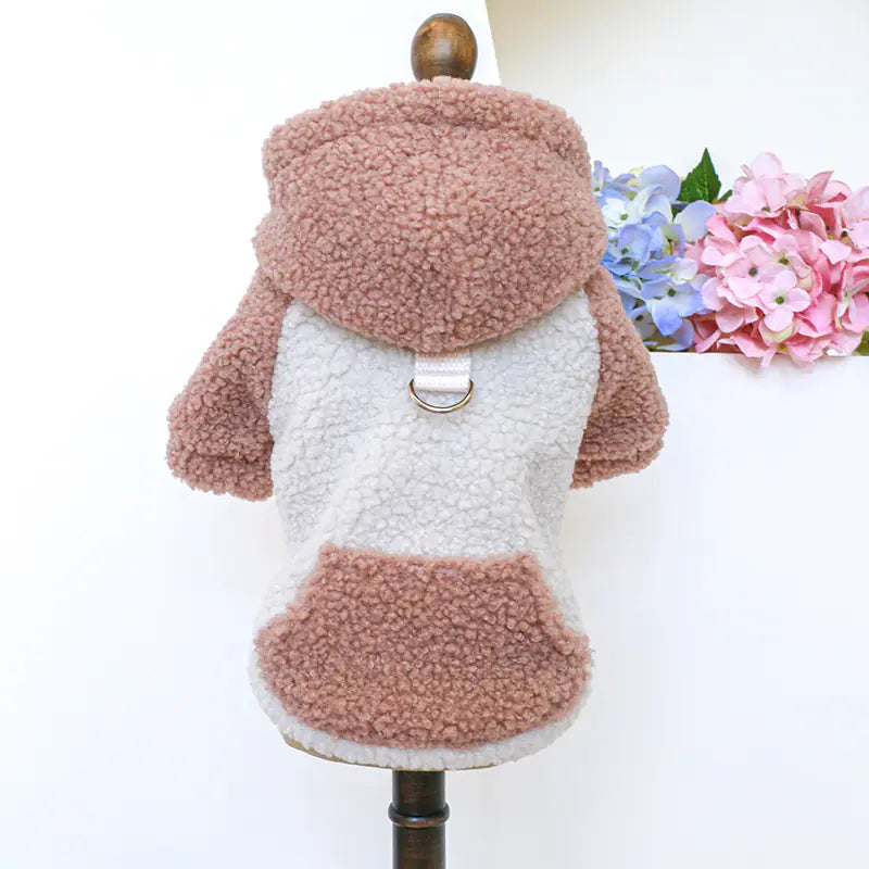 Warm Fleece Pet Hoodie for Fall and Winter